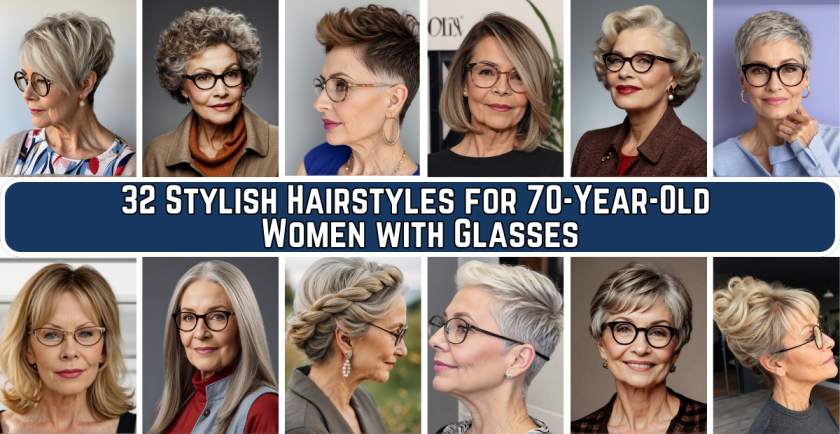 Hairstyles for 70-Year-Old Women with Glasses