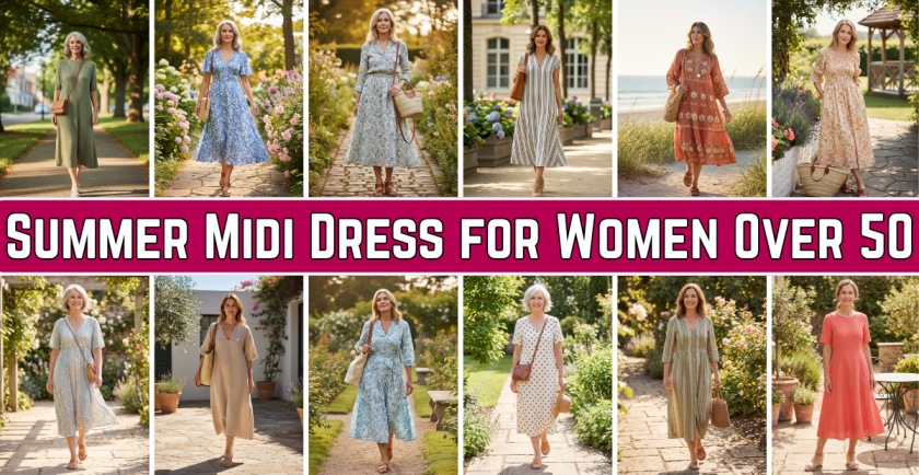 Summer Midi Dress for Women Over 50